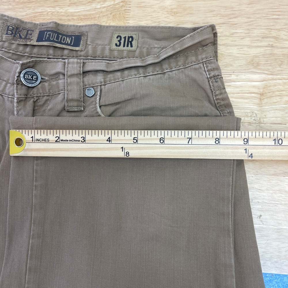 BKE Fulton Straight Leg Mens 31x31 100% Cotton Tan Khaki Pants Zip *READ - Picture 9 of 14